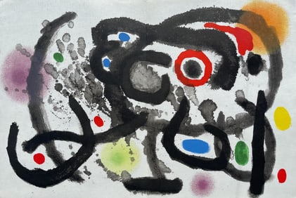 Joan Miro, Composition, Derriere le miroir, Limited Edition Lithograph