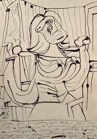Pablo Picasso, Composition, Carnet de dessins de Picasso, Cahiers d'Art, Limited Edition Lithograph