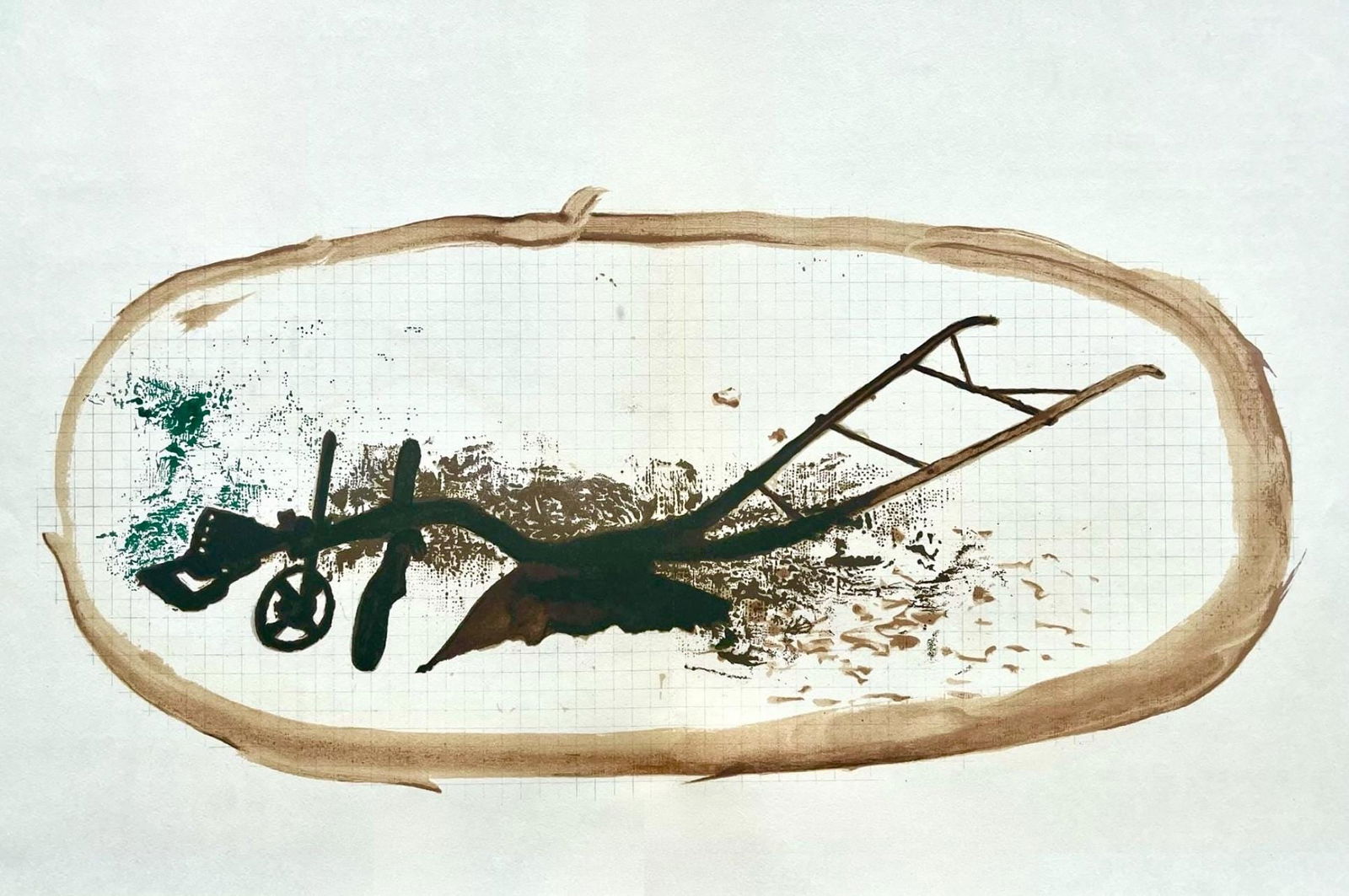 Georges Braque, Composition, Derriere le miroir, Limited Edition Lithograph: Lithograph on velin paper. Paper size: 15 x 22 inches. Excellent condition, with centerfold, as issued. Inscription: Unsigned and unnumbered, as issued. Notes: From Derriere le miroir, N deg 119. Publ