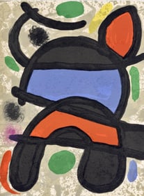 Joan Miro, Composition, Derriere le miroir, Limited Edition Lithograph