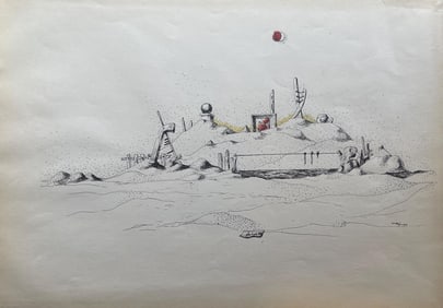 Jean Lurcat, la lyre 1932, huit dessins a la plume, Limited Edition Lithograph