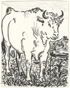 Pablo Picasso, Le Bœuf (The Bull) (Orozco p.82), Histoire naturelle, Limited Edition Lithograph