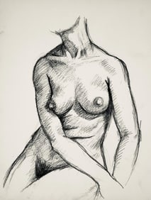 Ian Hornak, Renaissance Female Nude Figure Study, 1963, Original Drawing