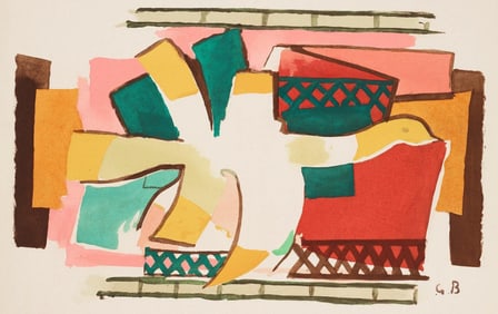 Georges Braque, Composition, Braque Espaces, 13 Dessins, Lavis, Aquarelles, Limited Edition