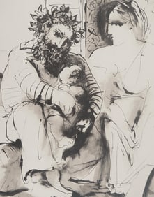 Pablo Picasso, Composition (Orozco 238), Picasso, La flute double, Limited Edition Lithograph