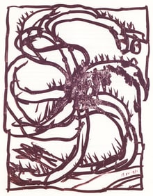 Pierre Alechinsky, Composition, Derriere le miroir, Limited Edition Lithograph