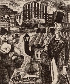 Marcel Gromaire, Composition, Vers un monde volage, Limited Edition Etching