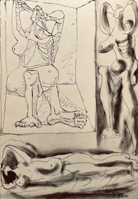 Pablo Picasso, Composition, Carnet de dessins de Picasso, Cahiers d'Art, Limited Edition Lithograph