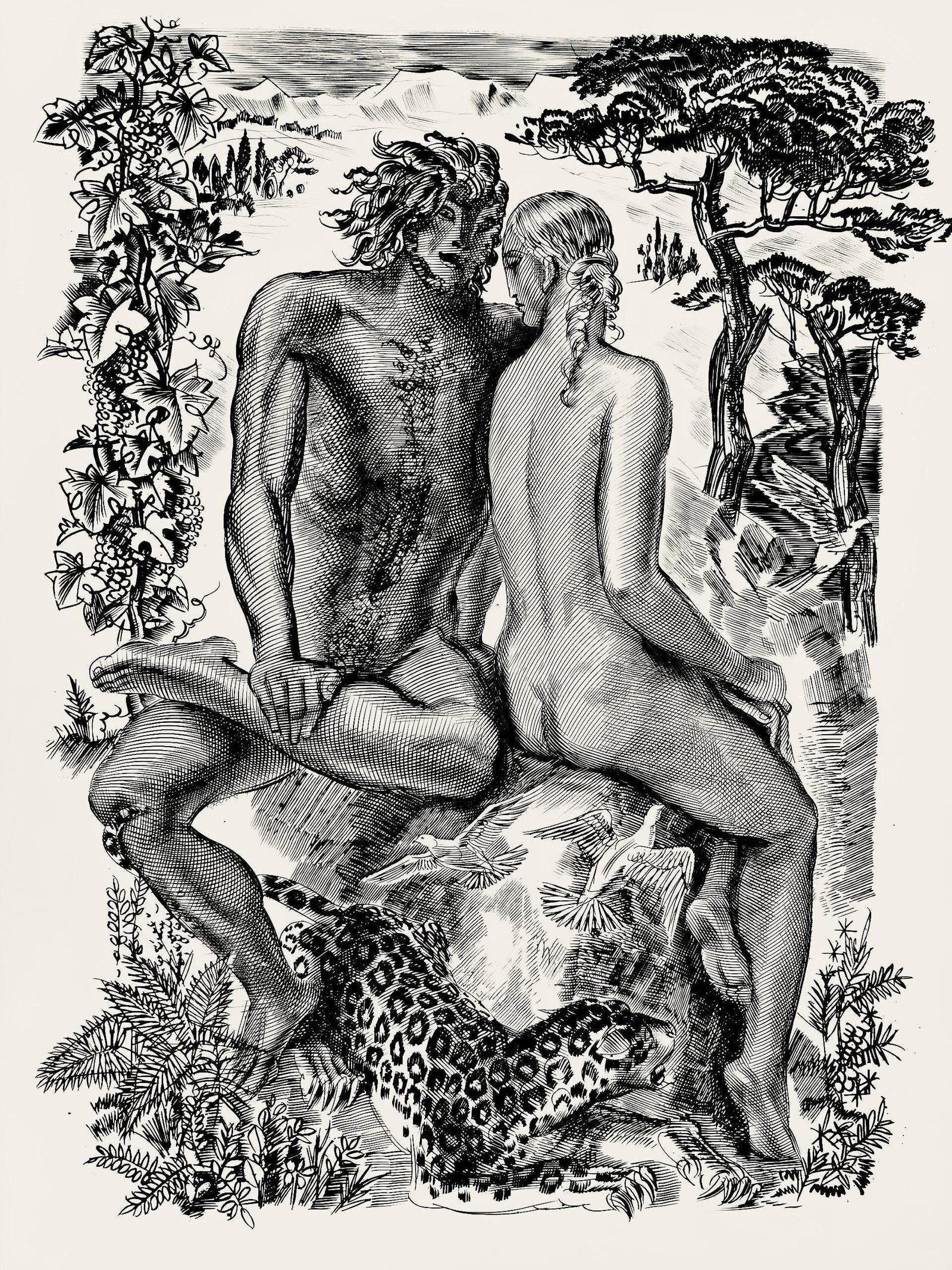 Albert Decaris, Composition, Portrait de A. Decaris, Limited Edition Engraving: Engraving on velin de Rives paper. Paper size: 13.18 x 10.55 inches. Excellent condition. Inscription: unsigned and unnumbered, as issued. Notes: From the volume, Portrait de A. Decaris, 1953. Publish