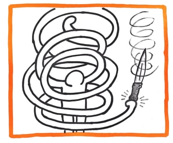 Keith Haring, Composition, Against All Odds, Limited Edition Lithograph