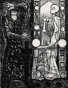 Marcel Gromaire, Le Spectre De Banquo, Scene XIII, Shakespeare, Macbeth, Eaux-fortes de Gromaire,