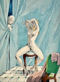 Umberto Brunelleschi, Composition, La Lecon d'amour dans un parc, Limited Edition Lithograph