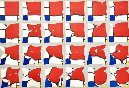 Pol Bury, Ramollissement de Mondrian, Hommage a Aime et Marguerite Maeght, Derriere le miroir,