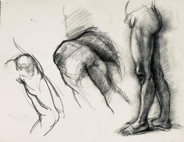 Ian Hornak, Renaissance Male Nude Figure Study, 1963, Original Drawing