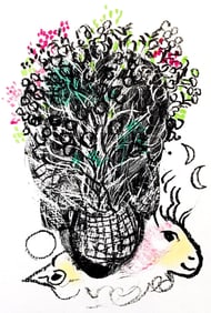 Marc Chagall, Bouquet pour Fernand, Souvenirs et portraits d'artistes, Limited Edition Lithograph