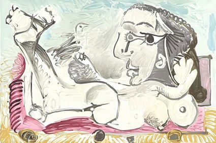 Pablo Picasso, Femme Couchee a L'Oiseau, Marina Picasso Collection, Official Limited Edition