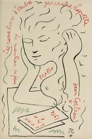 Jean Cocteau, Composition, Sous le Manteau de Feu, Limited Edition Lithograph