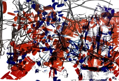 Jean-Paul Riopelle, Composition, Derriere le miroir, Limited Edition Lithograph