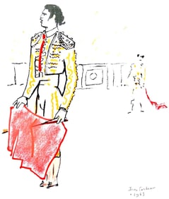 Jean Cocteau, Appel de Muleta, Taureaux, Lithographies de Jean Cocteau, Limited Edition Lithograph