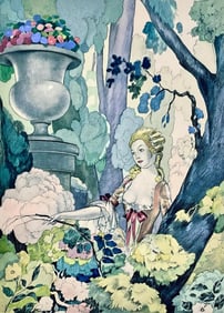 Umberto Brunelleschi, Composition, La Lecon d'amour dans un parc, Limited Edition Lithograph