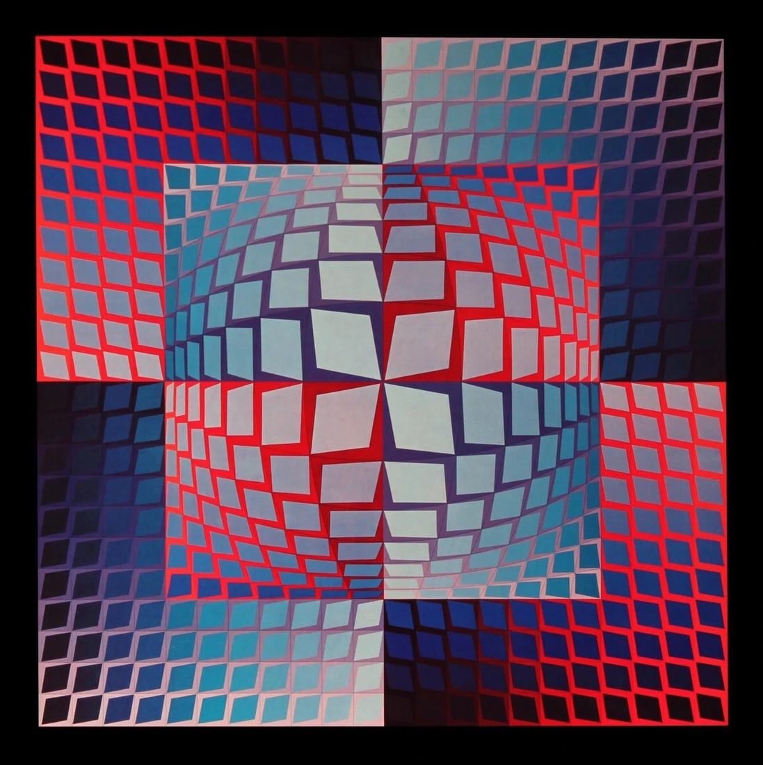 Victor Vasarely, Composition, Progressions I, Limited Edition Heliogravure (1 of 4)