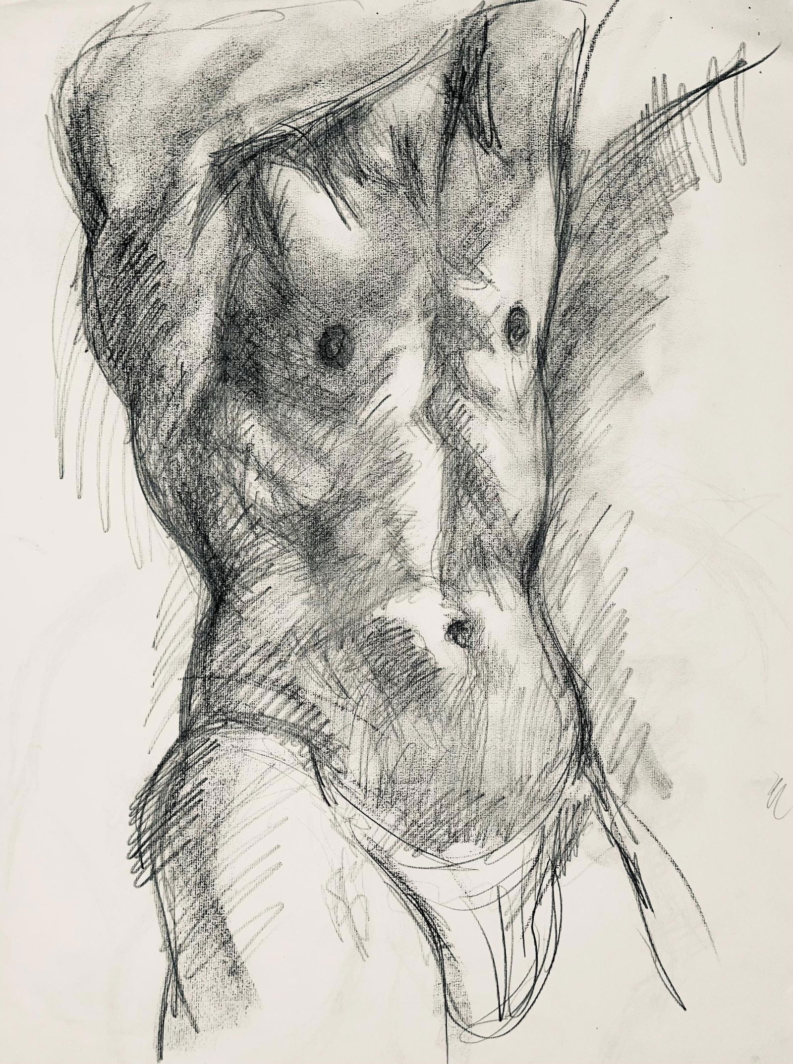 Ian Hornak, Renaissance Male Nude Figure Study, 1963, Original Drawing (1 of 4)