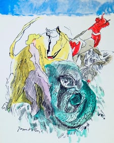 Jacques Villon, Serpent cubiste, Vingt fables de La fontaine, Limited Edition Woodcut