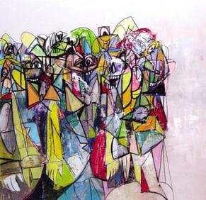 George Condo, Compression II, Drawing Paintings, Limited Edition Four Color Process Print