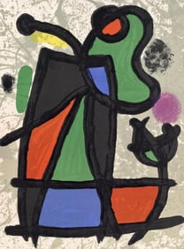 Joan Miro, Composition, Derriere le miroir, Limited Edition Lithograph