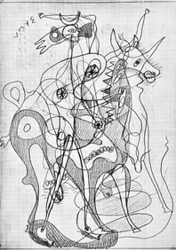 Georges Braque, Composition, Hesiode, Theogonie, Derriere le miroir, Limited Edition Lithograph