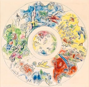 Marc Chagall, Composition (Cramer 61), Le Plafond de l'Opera de Paris, Limited Edition Lithograph