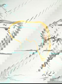 Salvador Dali, Larme de temps (Horloge de fusion), Fac-simile Signed, Limited Edition Offset