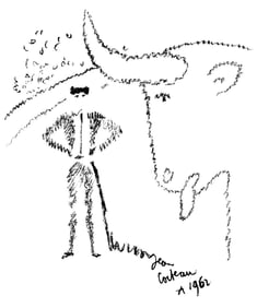 Jean Cocteau, Confrontation, Taureaux, Lithographies de Jean Cocteau, Limited Edition Lithograph