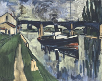 Maurice de Vlaminck, La Seine a Poissy, Vlaminck, Signed, Limited Edition Lithograph