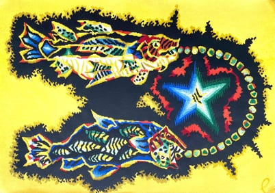 Jean Lurcat, Le Poisson (Pieces), Les Signes du zodiaque, Limited Edition Lithograph