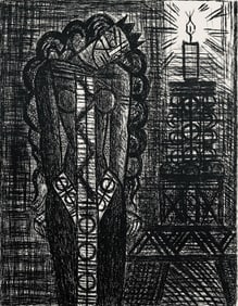 Marcel Gromaire, Folie De La Reine, Scene XIX, Shakespeare, Macbeth, Eaux-fortes de Gromaire,