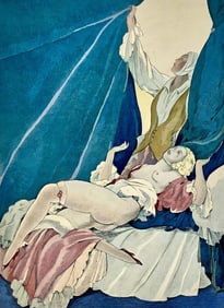 Umberto Brunelleschi, Composition, La Lecon d'amour dans un parc, Limited Edition Lithograph