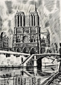 Albert Decaris, Composition, Portrait de A. Decaris, Limited Edition Engraving