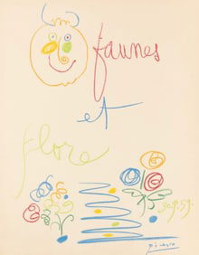 Pablo Picasso, Composition, Faunes et Flore d'Antibes, Limited Edition Lithograph