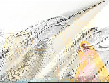 Salvador Dali, La Licorne, Les Chevaux de Dali, Fac-simile Signed, Limited Edition Lithograph