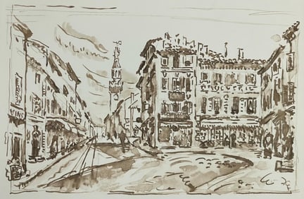 Paul Signac, Avignon. Le motif de Jongkind, Signac Dessins, Limited Edition Lithograph