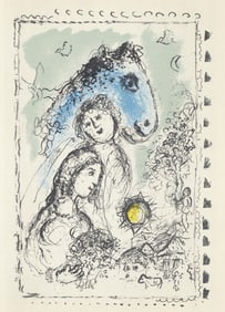 Marc Chagall, Cheval bleu au couple (Cramer 113; Mourlot 993), Derriere le miroir, Limited Edition