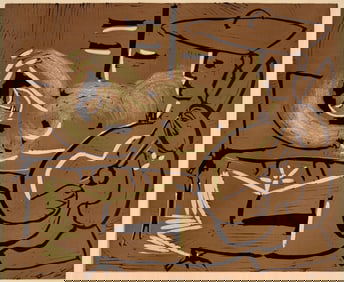 Pablo Picasso, Femme couchee et guitariste (Orozco 214), Grabados al linoleo, Limited Edition