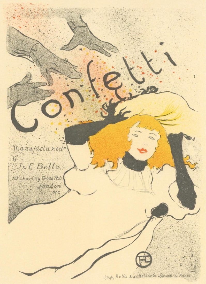 Henri de Toulouse-Lautrec, Confetti, Les Affiches De Toulouse-Lautrec, Limited Edition Lithograph (1 of 4)