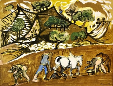 Edouard Pignon, Composition, Arbres et Voiles, Limited Edition Lithograph