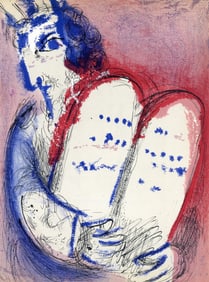 Marc Chagall, Moses II (Mourlot 117-46; Cramer 25), Drawings from the Bible by Marc Chagall, Verve:
