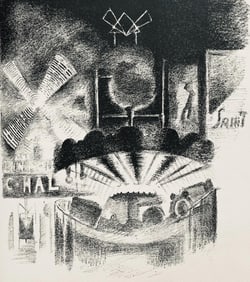 Robert Delaunay, Le Moulin Rouge (Habasque 720-728), Allo! Paris!, Limited Edition Lithograph
