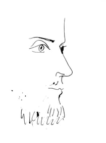 Pablo Picasso, Visage d'homme, profil droit (Cramer 84; Johnson/S. 77), 40 dessins de Picasso en