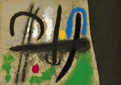 Joan Miro, Composition (Cramer 103; Mourlot 382-383), Miro Cartones 1956-1965, Limited Edition