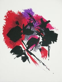 Alfred Manessier, La tache rouge, Souvenirs et portraits d'artistes, Limited Edition Lithograph